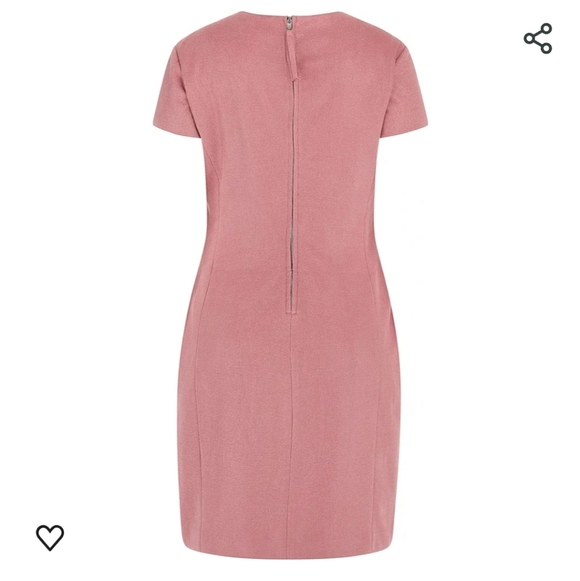 NWT GUESS Ramona dress. Shiny squared bonded suede. Blush pink. Size S. - Picture 3 of 13